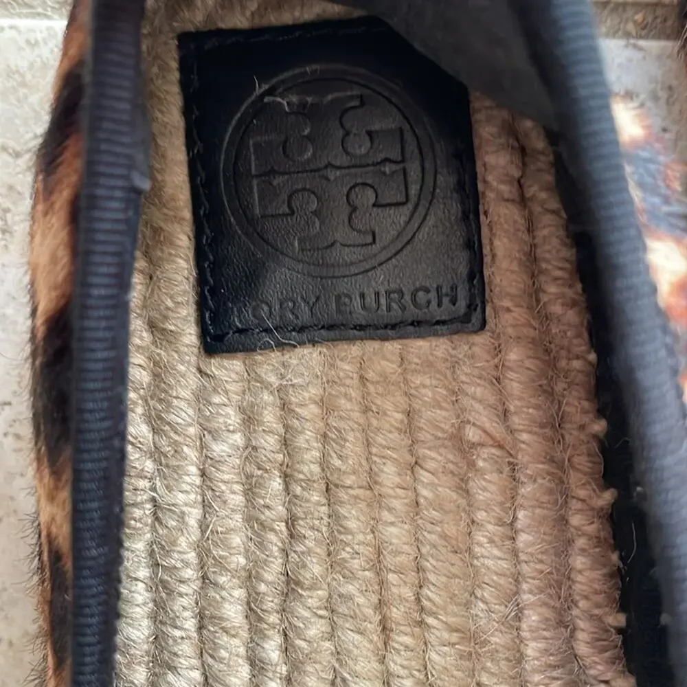 Tory Burch Leopard-print Calf Hair Espadrilles Flats